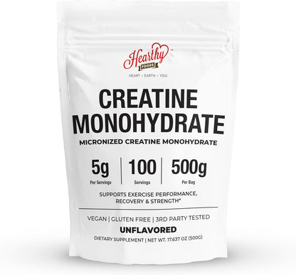 Creatine Monohydrate Micronized Powder 500G - 100 Servings, 5000Mg per Serving (5G) - for Men & Women Muscle Growth & Recovery - UNFLAVORED