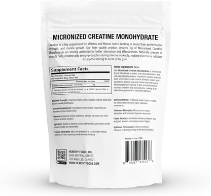 Creatine Monohydrate Micronized Powder 500G - 100 Servings, 5000Mg per Serving (5G) - for Men & Women Muscle Growth & Recovery - UNFLAVORED